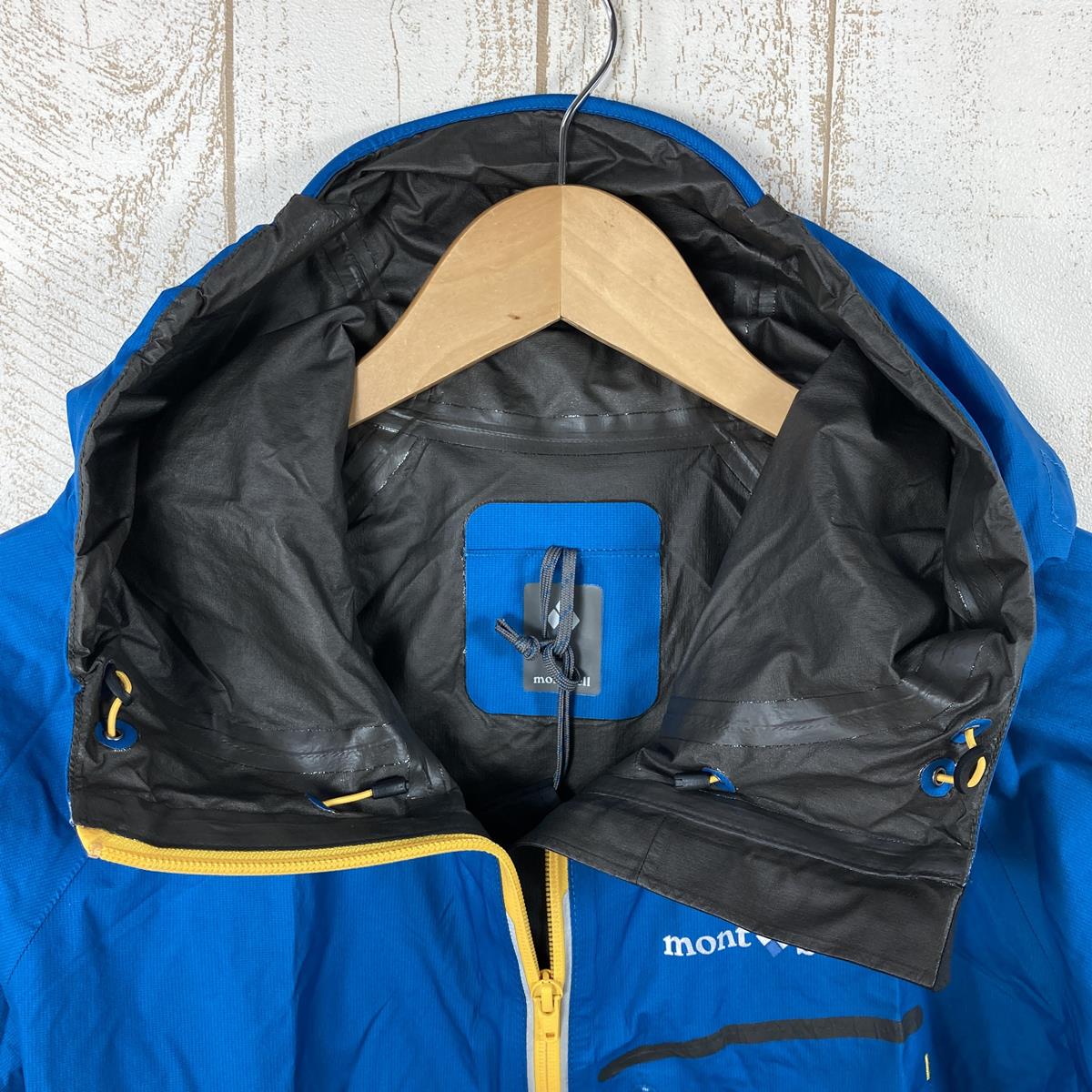 【男款S蓝】Montbell Torrent Flyer Jacket Gore-Tex Pack Light Rain Shell连帽衫1128277亚洲男式CNBL青蓝色Rain Shell外衣夹克上衣