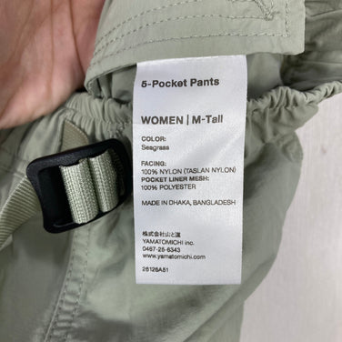 【Women's M-Tall グリーン系】 2026 Yamatomichi ( 山と道 ) ファイブ ポケット パンツ 5-Pocket Pants Seagrass タスランナイロン 耐久撥水 ナイロン ウェア ボトムス ロングパンツ  z00061139 Seagrass