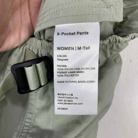 【Women's M-Tall グリーン系】 2026 Yamatomichi ( 山と道 ) ファイブ ポケット パンツ 5-Pocket Pants Seagrass タスランナイロン 耐久撥水 ナイロン ウェア ボトムス ロングパンツ  z00061139 Seagrass