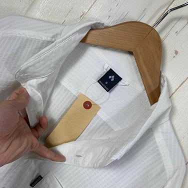 【Men's S ホワイト系】 Montbell ( モンベル ) WIC.ドライタッチ ロングスリーブシャツ Men's WIC. Dry-Touch Long Sleeve Shirt Men's ボタンダウン UVカット ポリエステル ウェア トップス インナ