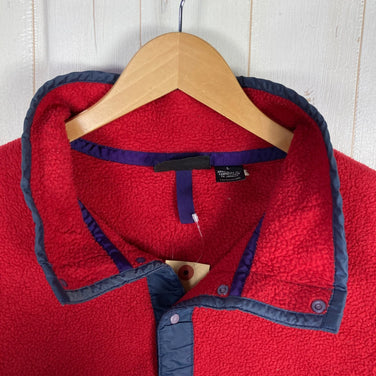 [Men's Large Red] 1992 Patagonia Synchilla Snap T-Neck Pullover in Burnt Chili/Charred Blue. Rare and hard to find.