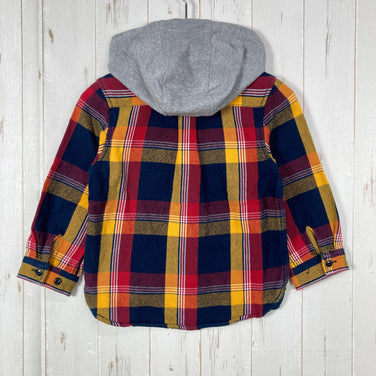 【Kid's 120 ネイビー系】 The North Face ( ザ・ノースフェイス ) フーデッド ジャック シャツ Hooded Jac Shirt コットン ウェア トップス インナー シャツ ロングスリーブシャツ コットン z00056695  コットン ロ