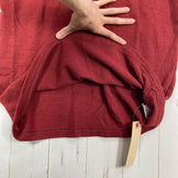 男士XL码红色Yamatomichi DF网眼美利奴羊毛无袖夹克，砖红色。美利奴羊毛外套、内衣、背心、无袖衬衫。