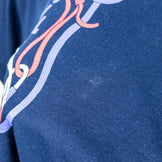 男式中号海军蓝小米绳短袖 T 恤，涤纶，圆领，合成纤维，上衣，汗衫，z00053212