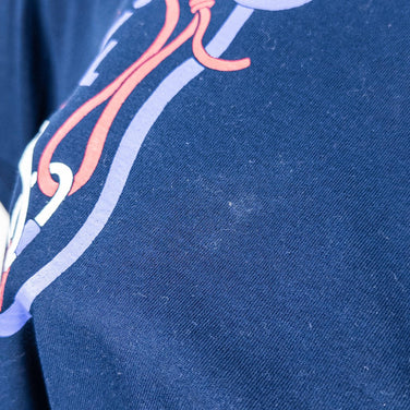 男式中号海军蓝小米绳短袖 T 恤，涤纶，圆领，合成纤维，上衣，汗衫，z00053212