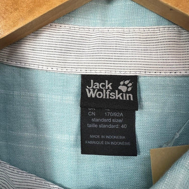 Jackwolfskin 翡翠湖衬衫，女款中号，蓝色，有机棉，长袖衬衫，棉质，z00054718