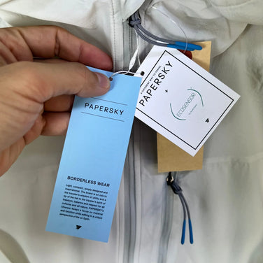 男女通用中号象牙色 Paper Sky Wear Wind Shell 连帽衫，ECRU 尼龙，软壳夹克，外套，z00053704，ECRU