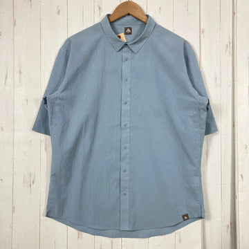【Unisex M ブルー系】 Nruc ( ヌルク ) ギャスパー エア シャツ GASPER Air SHIRT Light Blue TORAY Dot Air / 2WAYストレッチ / 速乾 ポリエステル ウェア トップス インナー シャツ ショートスリー