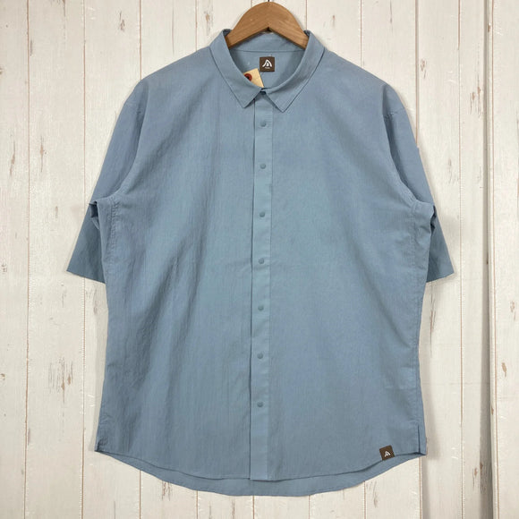 【Unisex M ブルー系】 Nruc ( ヌルク ) ギャスパー エア シャツ GASPER Air SHIRT Light Blue TORAY Dot Air / 2WAYストレッチ / 速乾 ポリエステル ウェア トップス インナー シャツ ショートスリー