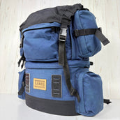 【Unisex OneSize ネイビー系】 Lamda(ラムダ) フラップ付カメラザック 4型 Camera Backpack Type 4 2気室 中折れタイプ ナイロン バッグ ストレージ バックパック 容量【30L~54L】 z00060623 容量【30L~54L】