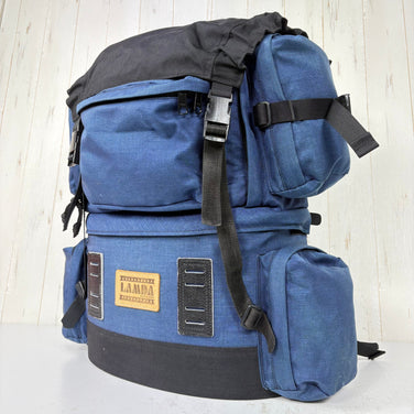 【Unisex OneSize ネイビー系】 Lamda（ラムダ） フラップ付カメラザック 4型 Camera Backpack Type 4 2気室 中折れタイプ ナイロン バッグ ストレージ バックパック 容量【30L～54L】 z00060623  容量【30L～54L】