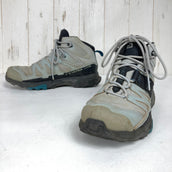 【Women's 23.5cm グレー系】 Salomon ( サロモン ) エックス ウルトラ 4 ミッド ワイド ゴアテックス X ULTRA 4 MID WIDE GORE-TEX QUARRY / BLACK / LEGION BLUE フットウェア トレッキングブーツ