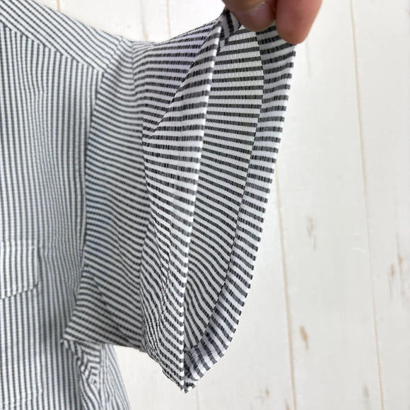 【Women's S グレー系】 Ridge Mountain Gear ( リッジマウンテンギア ) ベーシック ショートスリーブ シャツ ストライプ Basic Short Sleeve Shirt Stripe  Grey × White z00055799 G