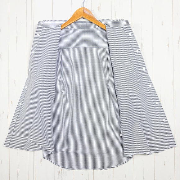 【Women's M グレー系】 Ridge Mountain Gear ( リッジマウンテンギア ) ベーシック ショートスリーブシャツ ストライプ Basic Short Sleeve Shirt Stripe Grey / White ポリエステル ウェア トッ
