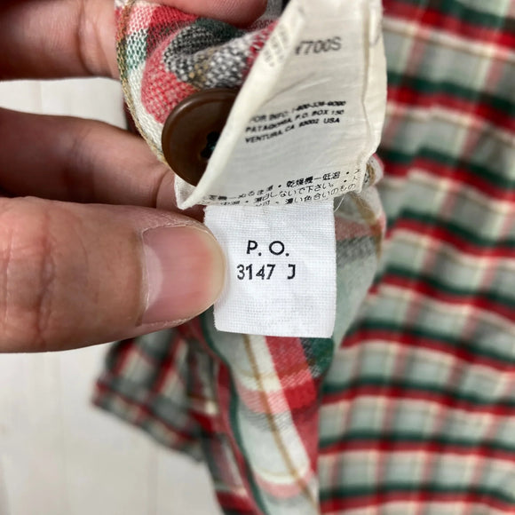 【Men's M グリーン系】 1994 Patagonia ( パタゴニア ) ヘビー フランネル シャツ Heavy Flannel Shirt Ombre Boxes / Auburn 生産終了モデル 入手困難 コットン ウェア トップス インナー シャツ ロ