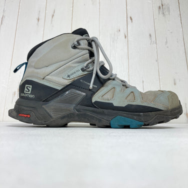 【Women's 23.5cm グレー系】 Salomon ( サロモン ) エックス ウルトラ 4 ミッド ワイド ゴアテックス X ULTRA 4 MID WIDE GORE-TEX QUARRY / BLACK / LEGION BLUE フットウェア トレッキングブーツ