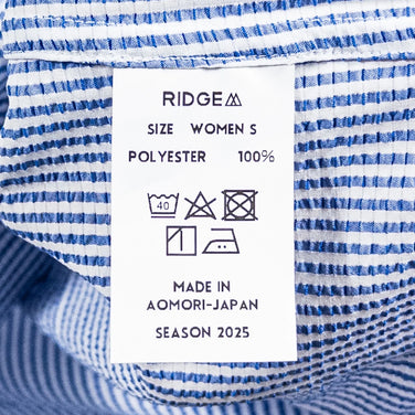 【Women's S ブルー系】 Ridge Mountain Gear ( リッジマウンテンギア ) ベーシック ロングスリーブ シャツ ストライプ Basic Long Sleeve Shirt Stripe Blue x White ポリエステル ウェア トップ - 【公式】2ndGEAR（セカンドギア）Webショップ【登山用品・アウトドア用品専門 買取販売店】