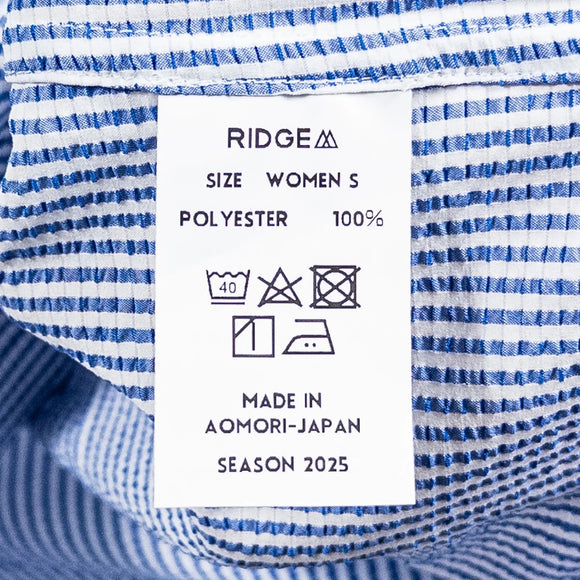 【Women's S ブルー系】 Ridge Mountain Gear ( リッジマウンテンギア ) ベーシック ロングスリーブ シャツ ストライプ Basic Long Sleeve Shirt Stripe Blue x White ポリエステル ウェア トップ - 【公式】2ndGEAR（セカンドギア）Webショップ【登山用品・アウトドア用品専門 買取販売店】