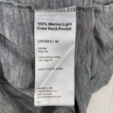【Unisex M グレー系】 2024 Yamatomichi ( 山と道 ) 100% メリノ ライト クルーネック ポケット 100% Merino Light Crew Neck Pocket Gray Marl メリノウール100% 低温乾燥機対応 日本製