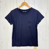 【Women's XS ネイビー系】 Icebreaker ( アイスブレーカー ) テック ライト ショートスリーブ ポケット クルー TECH LITE SS POCKET CREWE メリノウール ウェア トップス インナー シャツ ショートスリーブTシャツ クルー