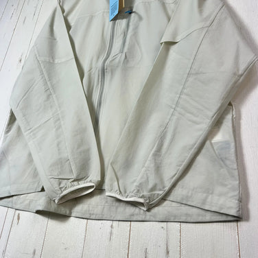 男女通用中号象牙色 Paper Sky Wear Wind Shell 连帽衫，ECRU 尼龙，软壳夹克，外套，z00053704，ECRU