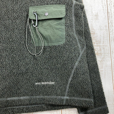 【Women's M グリーン系】 And Wander ( アンドワンダー ) リ ウール ジェーキュー クルー ネック Re Wool JQ Crew Neck ウール 574-3284061 Asian Women's フリース アウター ジャケット トップス - 【公式】2ndGEAR（セカンドギア）Webショップ【登山用品・アウトドア用品専門 買取販売店】