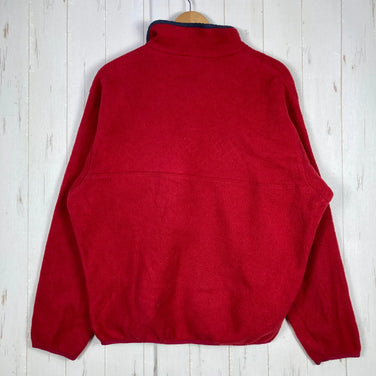 [Men's Large Red] 1992 Patagonia Synchilla Snap T-Neck Pullover in Burnt Chili/Charred Blue. Rare and hard to find.