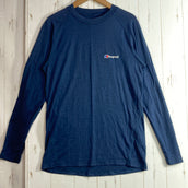 【Men's M ネイビー系】 Berghaus ( バーグハウス ) クルーネック メリノウール ベースレイヤー Crow Neck Merino Wool Baselayer メリノウール ウェア トップス インナー シャツ ロングスリーブTシャツ クルーネック