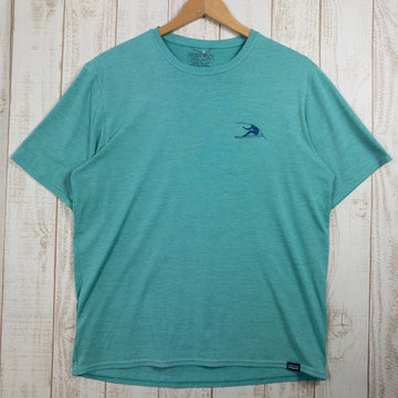 【Men's M ブルー系】 Patagonia ( パタゴニア ) ショートスリーブ キャプリーン クールデイリー グラフィック シャツ ポリエステル ウェア トップス インナー シャツ ショートスリーブTシャツ クルーネック 化繊 z00050189 化繊 - 【公式】2ndGEAR（セカンドギア）Webショップ【登山用品・アウトドア用品専門 買取販売店】