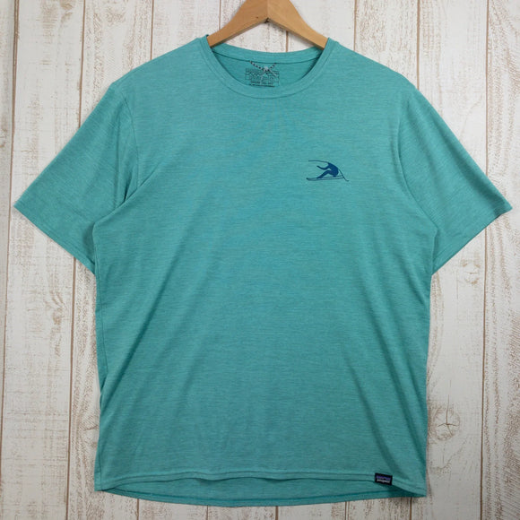【Men's M ブルー系】 Patagonia ( パタゴニア ) ショートスリーブ キャプリーン クールデイリー グラフィック シャツ ポリエステル ウェア トップス インナー シャツ ショートスリーブTシャツ クルーネック 化繊 z00050189 化繊 - 【公式】2ndGEAR（セカンドギア）Webショップ【登山用品・アウトドア用品専門 買取販売店】
