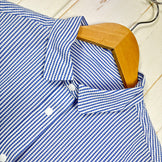 【Women's S ブルー系】 Ridge Mountain Gear ( リッジマウンテンギア ) ベーシック ショートスリーブ シャツ ストライプ Basic Short Sleeve Shirt Stripe  Blue × White z00055794 B