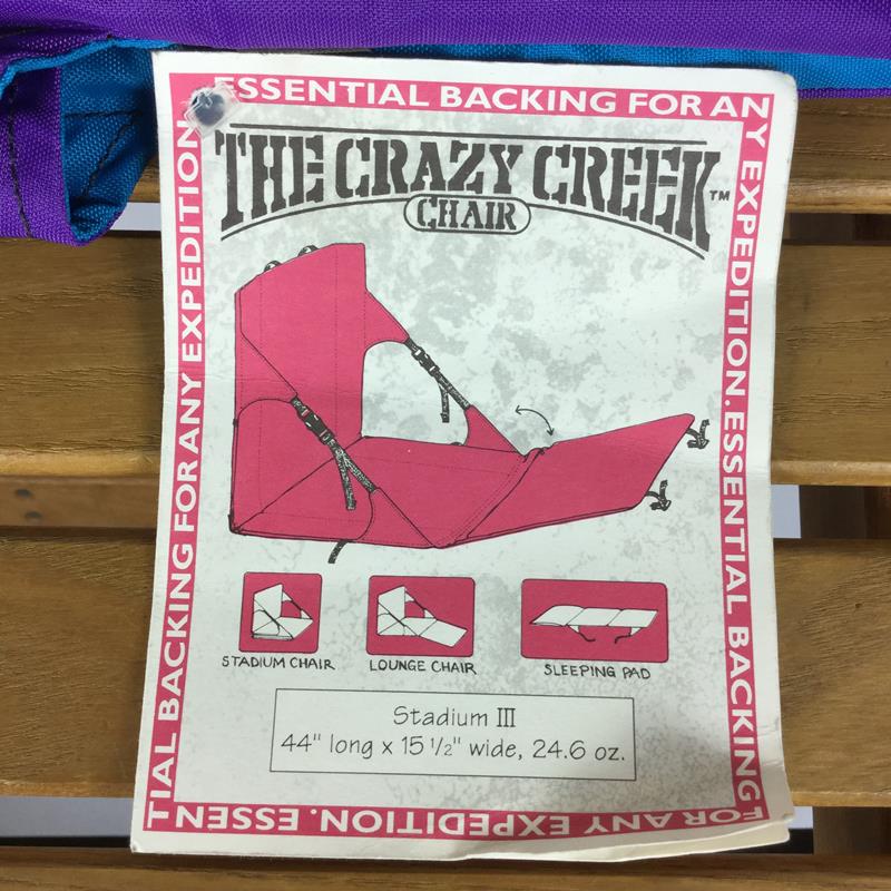 [OneSize Purple] Crazy Creek 90S Stadium 3 Stadium Iii 滞销库存停产型号紫色 x 绿松石椅子露营家具露营装备