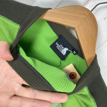 The North Face 男士中号绿色长袖 Dacron QD Crew 夹克（长袖）涤纶抓绒夹克（z00054264）