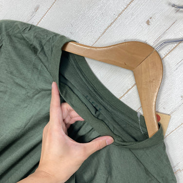 【Men's L グリーン系】 Elkex（エルケクス） メリノウール クルーネック ティー Merino Wool Crew Neck Tee メリノウール ウェア トップス インナー シャツ ショートスリーブTシャツ クルーネック ウール z00059310