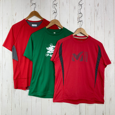 【Unisex L レッド系】 Columbia ( コロンビア ) ・モントレイル・ミレー イベントT 計3点セット バルク販売 卸売り ウェア トップス インナー シャツ ショートスリーブTシャツ クルーネック 化繊 z00059847  化繊 ショートスリーブ