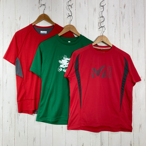 【Unisex L レッド系】 Columbia ( コロンビア ) ・モントレイル・ミレー イベントT 計3点セット バルク販売 卸売り ウェア トップス インナー シャツ ショートスリーブTシャツ クルーネック 化繊 z00059847  化繊 ショートスリーブ