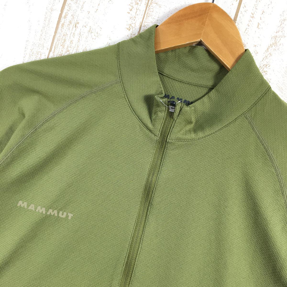 【Men's S グリーン系】 Mammut ( マムート ) パフォーマンス ドライ ジップ Tシャツ Performance Dry Zip T-Shirt ショートスリーブ 1017-00440 Men's  化繊 ショートスリーブシャツ インナー シャツ ト