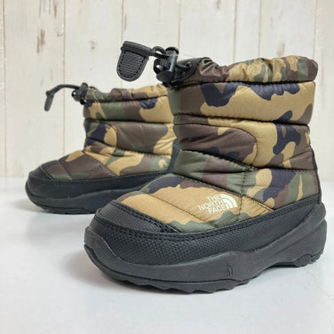 [Kid's Size 14.0cm Green] The North Face Toddler Nuptse Bootie II, Synthetic Down, NFJ51583, Asian Kid's, Primaloft Woodland Camo