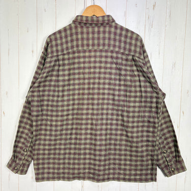 【Men's L ベージュ系】 1999 Patagonia ( パタゴニア ) ヘビー フランネル シャツ Heavy Flannel Shirt Andesite / Raisin 生産終了モデル 入手困難 オーガニックコットン オーガニックコットン ウェア ト