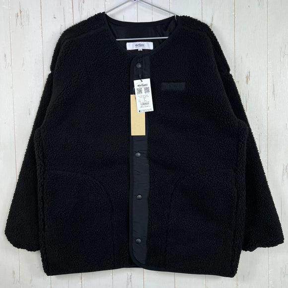 【Women's M ブラック系】 Wildthings ( ワイルドシングス ) フラッフィー ボア カーディガン Fluffy Boa Cardigan WTL24110IS BLACK z00056181 BLACK フリース アウター ジャケット トップス ウェ