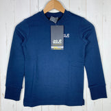 [Kid's Size 8 Navy] Jackwolfskin Essential Crewneck Organic Cotton Fleece Jacket (z00054628)