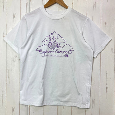 【Men's M White】 The North Face S/S Explore Source Mountain Tee Polyester Wear Tops Inner Shirt
