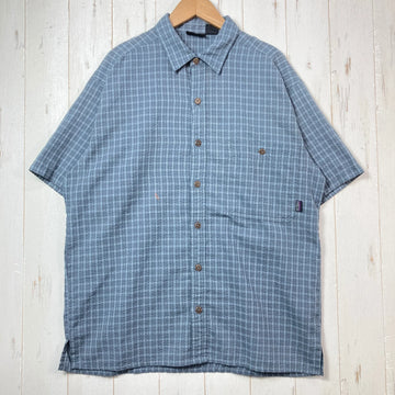 【Men's S ブルー系】 1990s Patagonia ( パタゴニア ) パッカーウェア シャツ Puckerwear Shirt 生産終了モデル 入手困難 ウェア トップス インナー シャツ ショートスリーブシャツ 化繊 z00053387  化繊 ショ