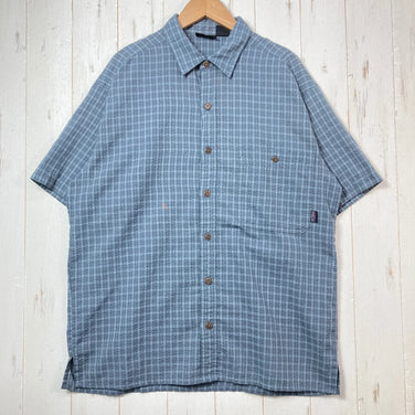 【男士 S 蓝色系】1990年代 Patagonia ( 巴塔哥尼亚 ) Puckerwear Shirt 停产型号 稀有 衣服 上衣 内搭 短袖衬衫 合成纤维 z00053387 合成纤维 衬