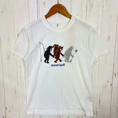 【Unisex XS ホワイト系】 Montbell ( モンベル ) WIC.T 3匹のクマ ポリエステル ウェア トップス インナー シャツ ショートスリーブTシャツ クルーネック 化繊 z00058686 化繊 ショートスリーブTシャツ クルーネック インナー