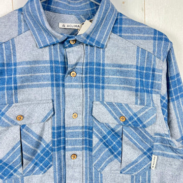 【Men's S ブルー系】 Aclima ( アクリマ ) レジャーウール リボーン ウール シャツ LeisureWool ReBorn Wool Shirt 106310 367 CHECK LIGHT GREY/JEANS z00055897 367 CH - 0