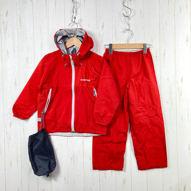 [Kid's 120 Red Series] Montbell Rain Trekker Nylon Wear Set-up Rain Suit Rain Shell z00056661 Rain Suit Rain Shell Set-up Wear