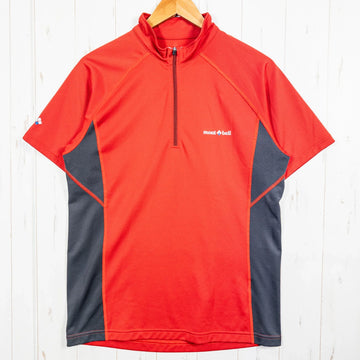 【Men's L レッド系】 Montbell ( モンベル ) クール ハーフスリーブ ジップシャツ Cool Half Sleeve Zip Shirt ポリエステル ウェア トップス インナー シャツ ショートスリーブシャツ 化繊 z00053000  化繊
