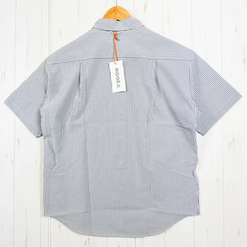 【Women's M グレー系】 Ridge Mountain Gear ( リッジマウンテンギア ) ベーシック ショートスリーブシャツ ストライプ Basic Short Sleeve Shirt Stripe Grey / White ポリエステル ウェア トッ - 0