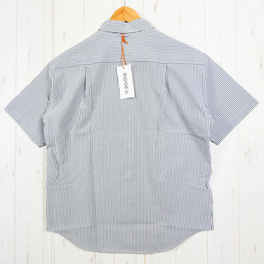 Women's Medium Gray Ridge Mountain Gear Basic Short Sleeve Shirt Stripe Gray/White Polyester Top